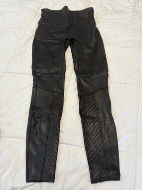 SPANX Black High-Waist Biker Leggings